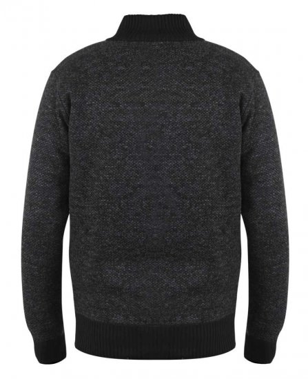 D555 Cavendish Black Jumper With Bonded Fleece Lining And Pocket - Herren-sweater und -hoodies - Herren-Sweater und -Hoodies in großen Größen