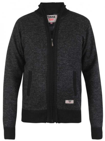 D555 Cavendish Black Jumper With Bonded Fleece Lining And Pocket - Herren-sweater und -hoodies - Herren-Sweater und -Hoodies in großen Größen