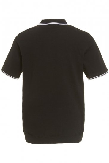 JP1880 802789 Poloshirt mit weißem Kontrastkragen Schwarz - Polo-shirts für herren - Polo-Shirts für Herren in großen Größen