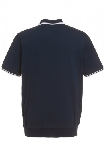 JP1880 802789 Poloshirt mit weißem Kontrastkragen Dunkelblau - Polo-shirts für herren - Polo-Shirts für Herren in großen Größen