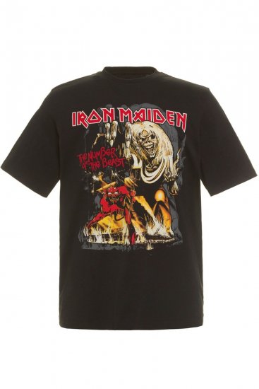JP1880 Iron Maiden - Number of the Beast Graphic Comfort Fit Band T-Shirt Black - Herren-T-shirts - Herren-T-Shirts in großen Größen