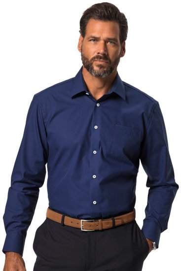 JP1880 804890 Bügelfreies Business-Hemd Langarm Dunkelblau TALL - TALL hemden - TALL Hemden mit Extralänge