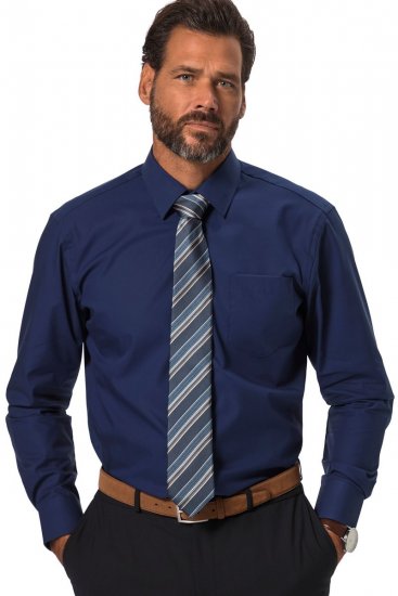 JP1880 804890 Bügelfreies Business-Hemd Langarm Dunkelblau TALL - TALL hemden - TALL Hemden mit Extralänge
