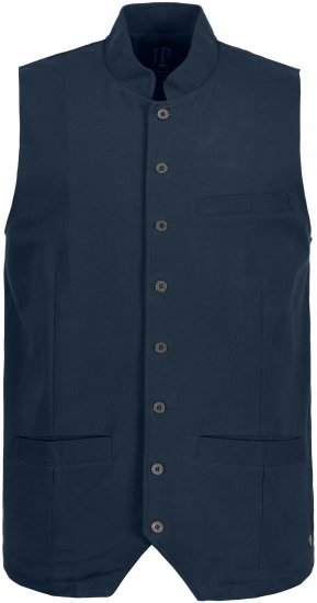 JP1880 Mottled Stretch Knit Stand-up Collar Vest Navy Blue - Herren jacken - Herren Jacken in großen Größen