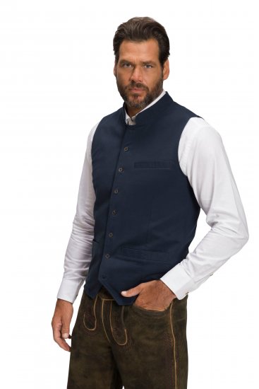 JP1880 Mottled Stretch Knit Stand-up Collar Vest Navy Blue - Herren jacken - Herren Jacken in großen Größen