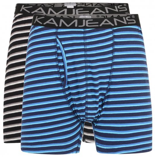 Kam Jeans Striped Boxershorts 2-Pack - Herrenunterwäsche & bademode - Herrenunterwäsche & Bademode in großen Größen