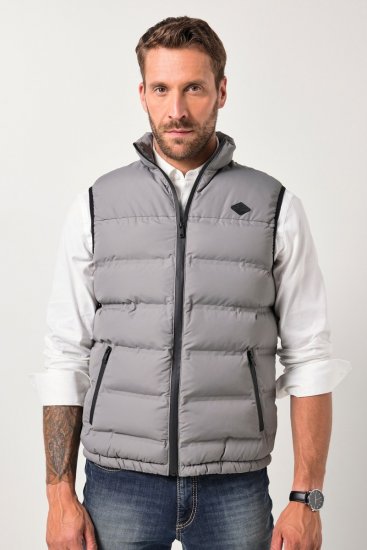 JP1880 Quilted Vest Outdoor Stand-up Collar Grey - Herren jacken - Herren Jacken in großen Größen