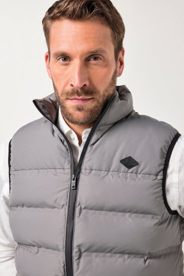 JP1880 Quilted Vest Outdoor Stand-up Collar Grey - Herren jacken - Herren Jacken in großen Größen