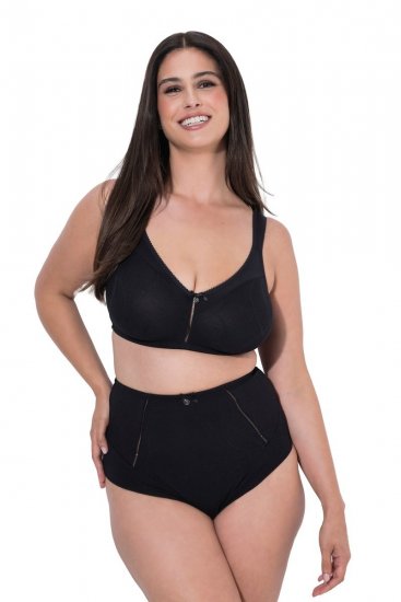 Ulla Popken 809385 Shaping-Slip mit Spitze Schwarz - Shapewear - 