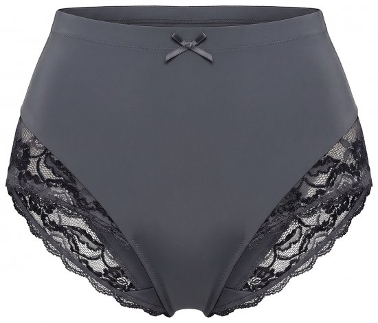Ulla Popken 809385 Shaping-Slip mit Spitze Anthrazit - Shapewear - 