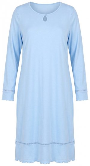 Ulla Popken 810581 Nachthemd mit Spitze Hellblau - Nachthemden - 