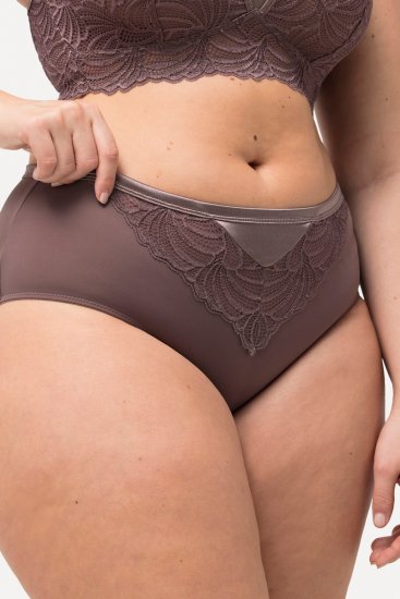 Ulla Popken 811602 Slips mit Spitze Braun - Slips - 