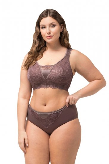 Ulla Popken 811602 Slips mit Spitze Braun - Slips - 