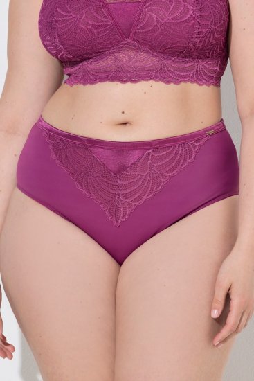 Ulla Popken 811602 Slips mit Spitze Dunkellila - Slips - 