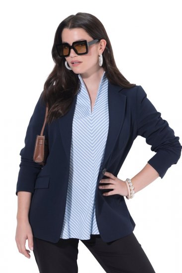 Ulla Popken 811944 Klassischer Blazer Dunkelblau - Blazer - Blazer in großen Größen für Damen