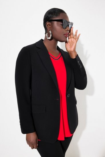 Ulla Popken 811944 Klassischer Blazer Schwarz - Blazer - Blazer in großen Größen für Damen