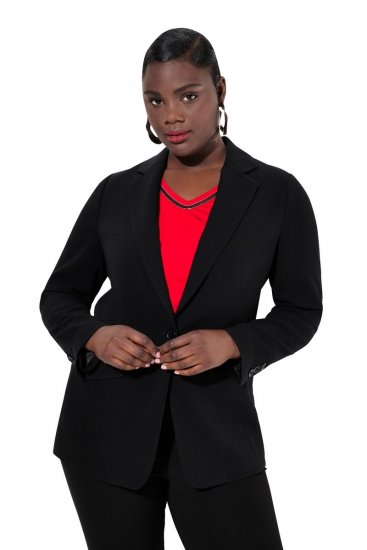 Ulla Popken 811944 Klassischer Blazer Schwarz - Blazer - Blazer in großen Größen für Damen