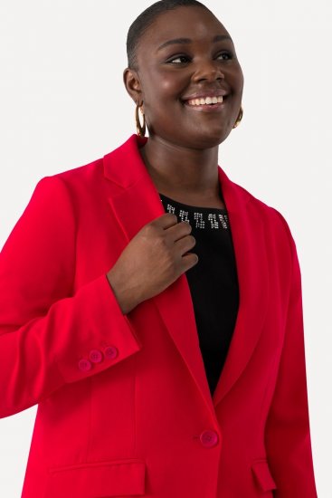 Ulla Popken 811944 Klassischer Blazer Rot - Blazer - Blazer in großen Größen für Damen