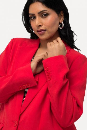 Ulla Popken 811944 Klassischer Blazer Rot - Blazer - Blazer in großen Größen für Damen
