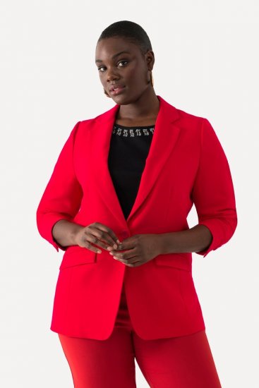 Ulla Popken 811944 Klassischer Blazer Rot - Blazer - Blazer in großen Größen für Damen