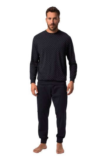 JP1880 Pyjamas Two-piece Long Sleeve and Long Trousers Navy - Herrenunterwäsche & bademode - Herrenunterwäsche & Bademode in großen Größen