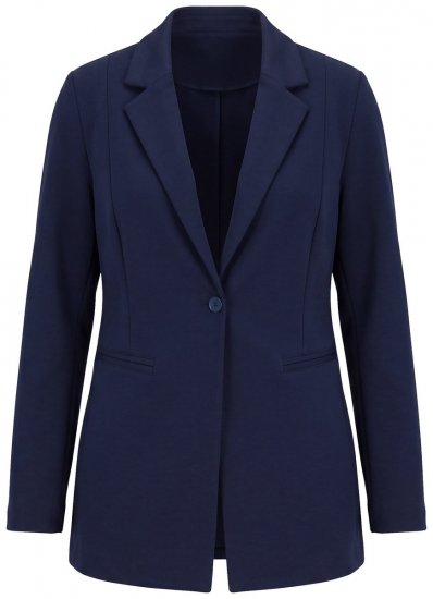 Ulla Popken 812754 Jerseyblazer aus Punto di Roma Dunkelblau - Blazer - Blazer in großen Größen für Damen