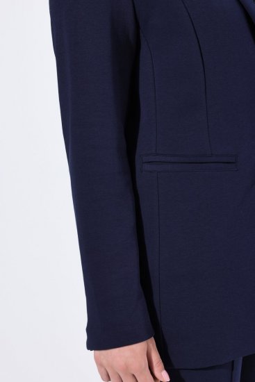 Ulla Popken 812754 Jerseyblazer aus Punto di Roma Dunkelblau - Blazer - Blazer in großen Größen für Damen