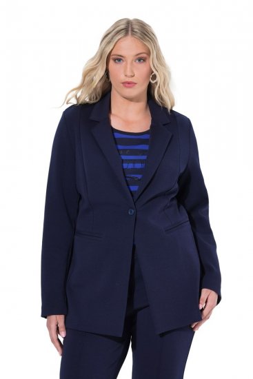 Ulla Popken 812754 Jerseyblazer aus Punto di Roma Dunkelblau - Blazer - Blazer in großen Größen für Damen