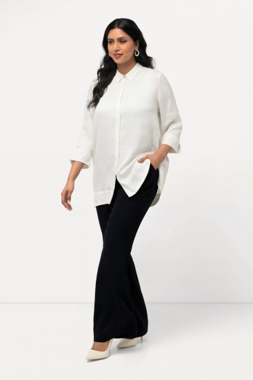 Ulla Popken 813306 Weite Anzughose mit Gummibund Dunkelblau - Stoffhosen - Weite Stoffhosen für Damen in großen Größen