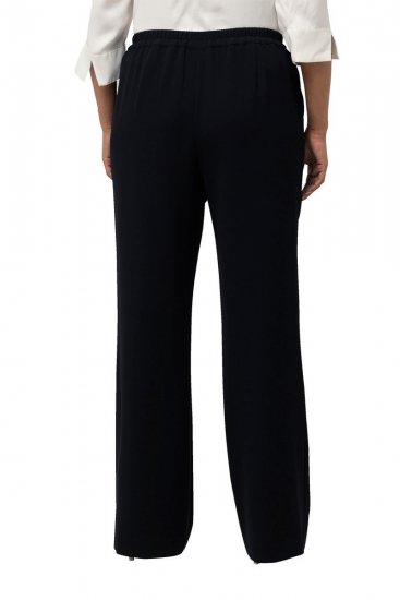 Ulla Popken 813306 Weite Anzughose mit Gummibund Dunkelblau - Stoffhosen - Weite Stoffhosen für Damen in großen Größen