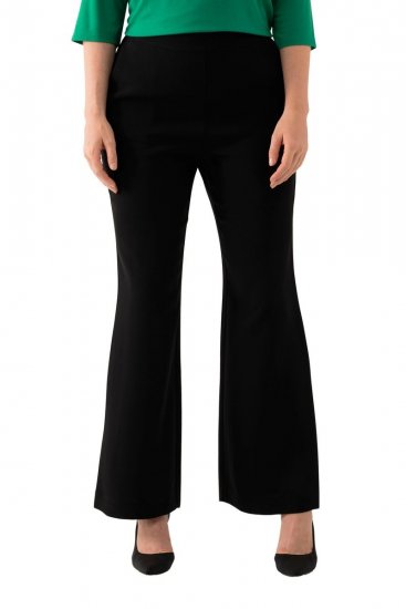 Ulla Popken 813306 Weite Anzughose mit Gummibund Schwarz - Stoffhosen - Weite Stoffhosen für Damen in großen Größen