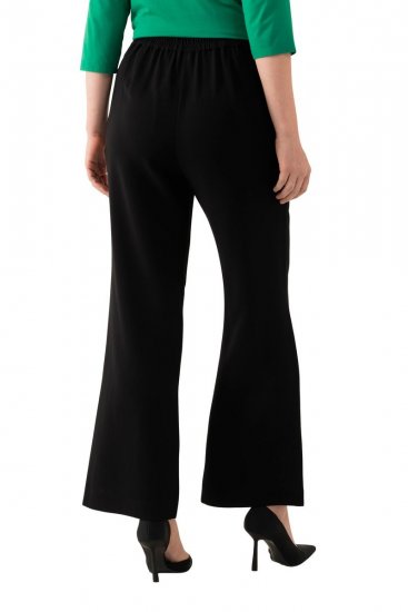 Ulla Popken 813306 Weite Anzughose mit Gummibund Schwarz - Stoffhosen - Weite Stoffhosen für Damen in großen Größen