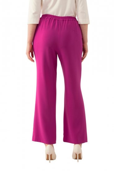 Ulla Popken 813306 Weite Anzughose mit Gummibund Magenta - Stoffhosen - Weite Stoffhosen für Damen in großen Größen