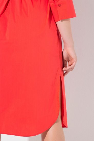 Ulla Popken 815217 Hemdblusenkleid in A-Linie mit Bindegürtel Rosa - Midikleider - Midikleider für Damen in großen Größen