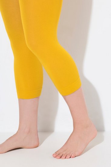 Ulla Popken 815580 3/4-Strumpfleggings mit Oberschenkelschutz 80 den Senfgelb - Strumpfhosen & Socken - 