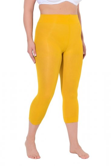 Ulla Popken 815580 3/4-Strumpfleggings mit Oberschenkelschutz 80 den Senfgelb - Strumpfhosen & Socken - 