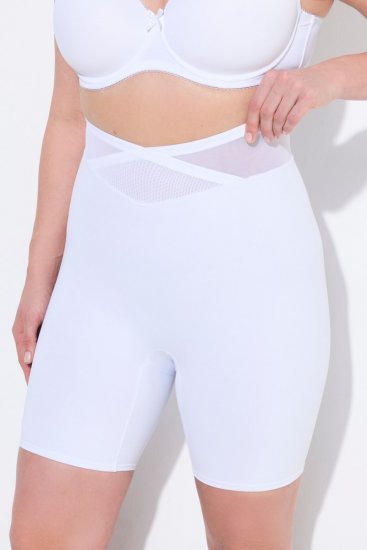 Ulla Popken 816440 Shaping-Shorts mit hoher Taille Weiß - Shapewear - 