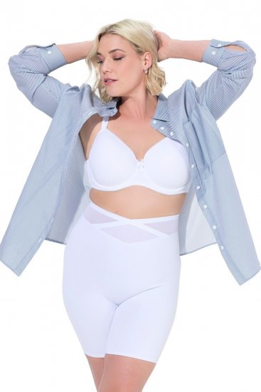 Ulla Popken 816440 Shaping-Shorts mit hoher Taille Weiß - Shapewear - 