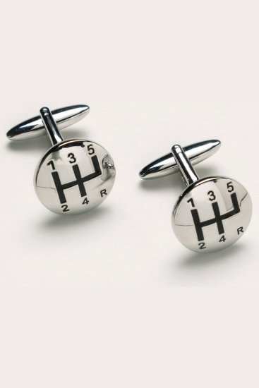 JP1880 816867 Manschettenknöpfe mit Schaltknauf Silbergrau - Schmuck - 