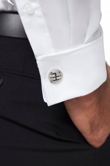 JP1880 816867 Manschettenknöpfe mit Schaltknauf Silbergrau - Schmuck - 