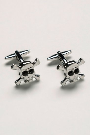 JP1880 816868 Manschettenknöpfe mit Totenkopf Silbergrau - Schmuck - 