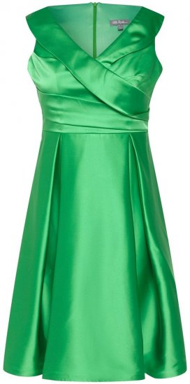 Ulla Popken 817135 Abendkleid in A-Linie mit V-Ausschnitt Grün - Abendkleider - Abendkleider in großen Größen