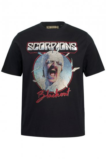 JP1880 Scorpions Blackout Graphic Comfort Fit Band T-Shirt Black - Herren-T-shirts - Herren-T-Shirts in großen Größen