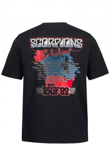 JP1880 Scorpions Blackout Graphic Comfort Fit Band T-Shirt Black - Herren-T-shirts - Herren-T-Shirts in großen Größen