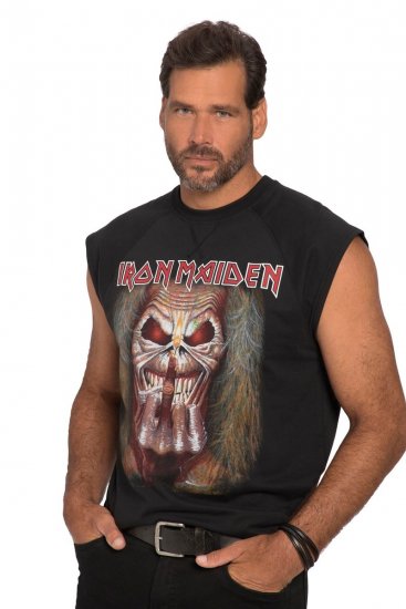 JP1880 Iron Maiden Graphic Comfort Fit Band Tank Top Black - Herren-T-shirts - Herren-T-Shirts in großen Größen