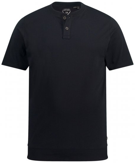 JP1880 818628 Henley-Shirt mit Bauchfit Schwarz - Herren-T-shirts - Herren-T-Shirts in großen Größen
