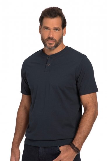 JP1880 818628 Henley-Shirt mit Bauchfit Dunkelblau - Herren-T-shirts - Herren-T-Shirts in großen Größen