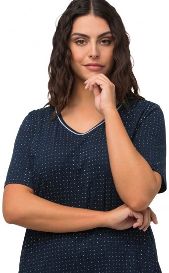 Ulla Popken 819289 Kurzärmliges Nachthemd 2er-Pack Dunkelblau - Nachthemden - 