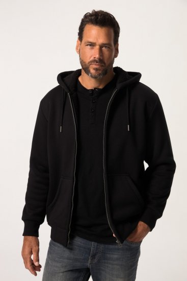 JP1880 820464 Kapuzenjacke mit Teddyfutter Schwarz TALL - TALL sweatshirts - TALL Sweatshirts für große Männer