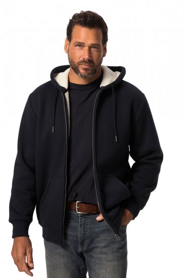 JP1880 820464 Kapuzenjacke mit Teddyfutter Dunkelblau - Herren-sweater und -hoodies - Herren-Sweater und -Hoodies in großen Größen